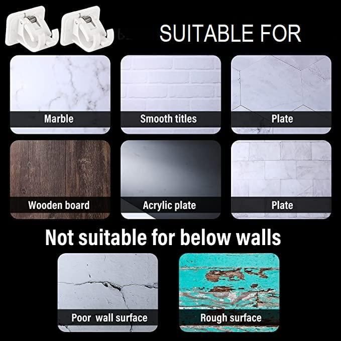 Self Adhesive Wall Mount Clip Hooks (Pack of 4) | Instant Stick Hooks for Kitchen, Bathroom, Bedroom & Living Room y17902-r9