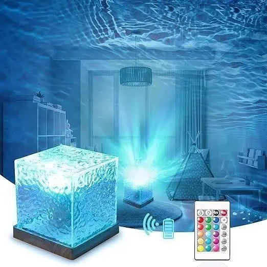 Rotating Water Ripple Night Light | Aura Mood Lamp | Decorative LED Projector Lamp (Pack of 1) y17902-r9