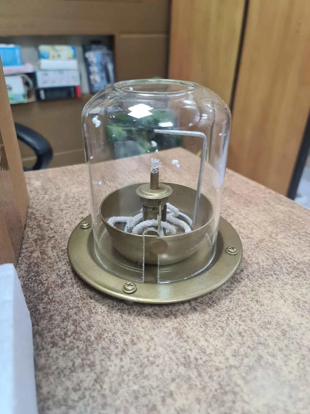 Golden Brass Akhand Diya Oil Lamp with Rotating Wick | Traditional Pooja Diya | Temple Oil Lamp y17902-r9