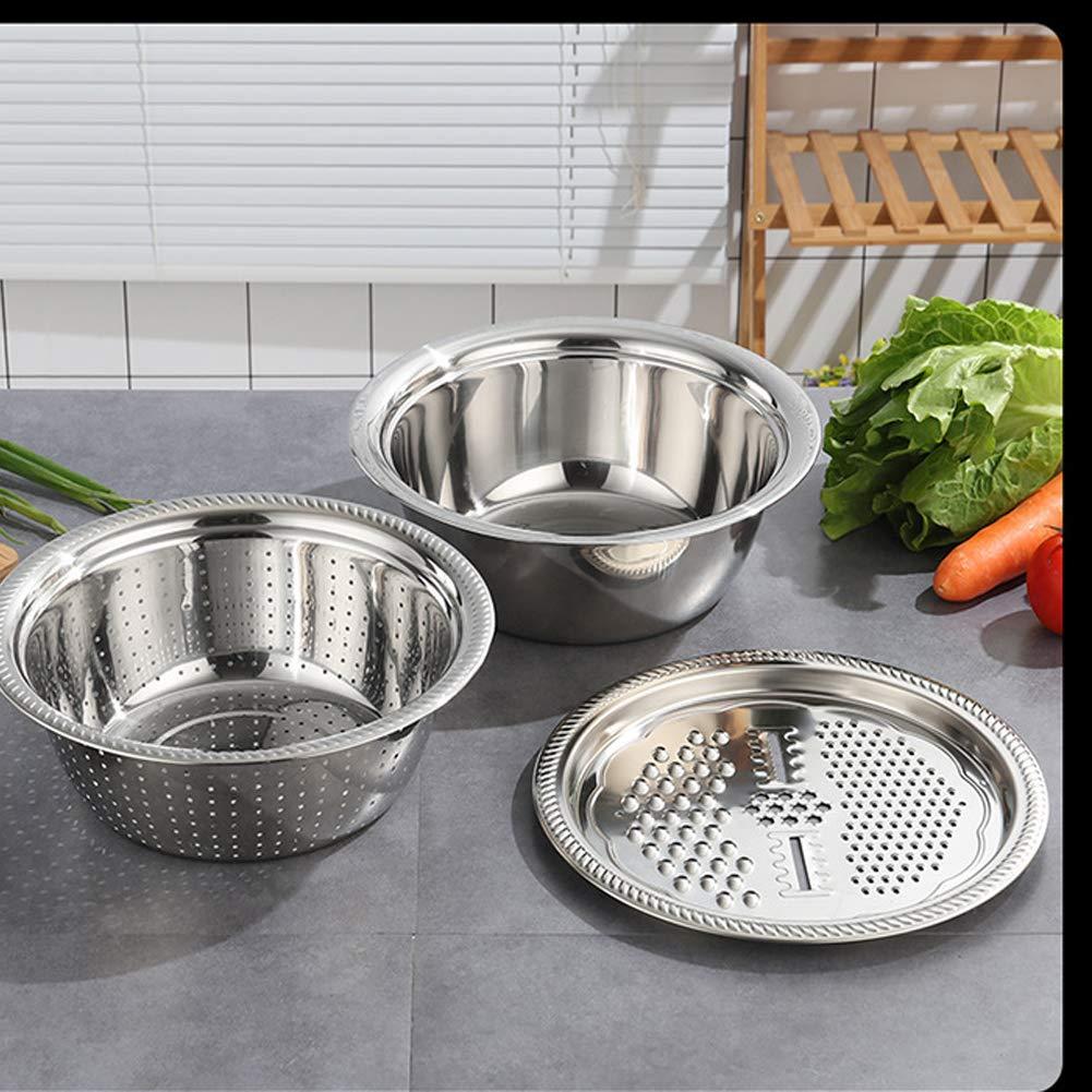3 in 1 Multifunctional Grater Basin Stainless Steel Colanders Set y17902-r9