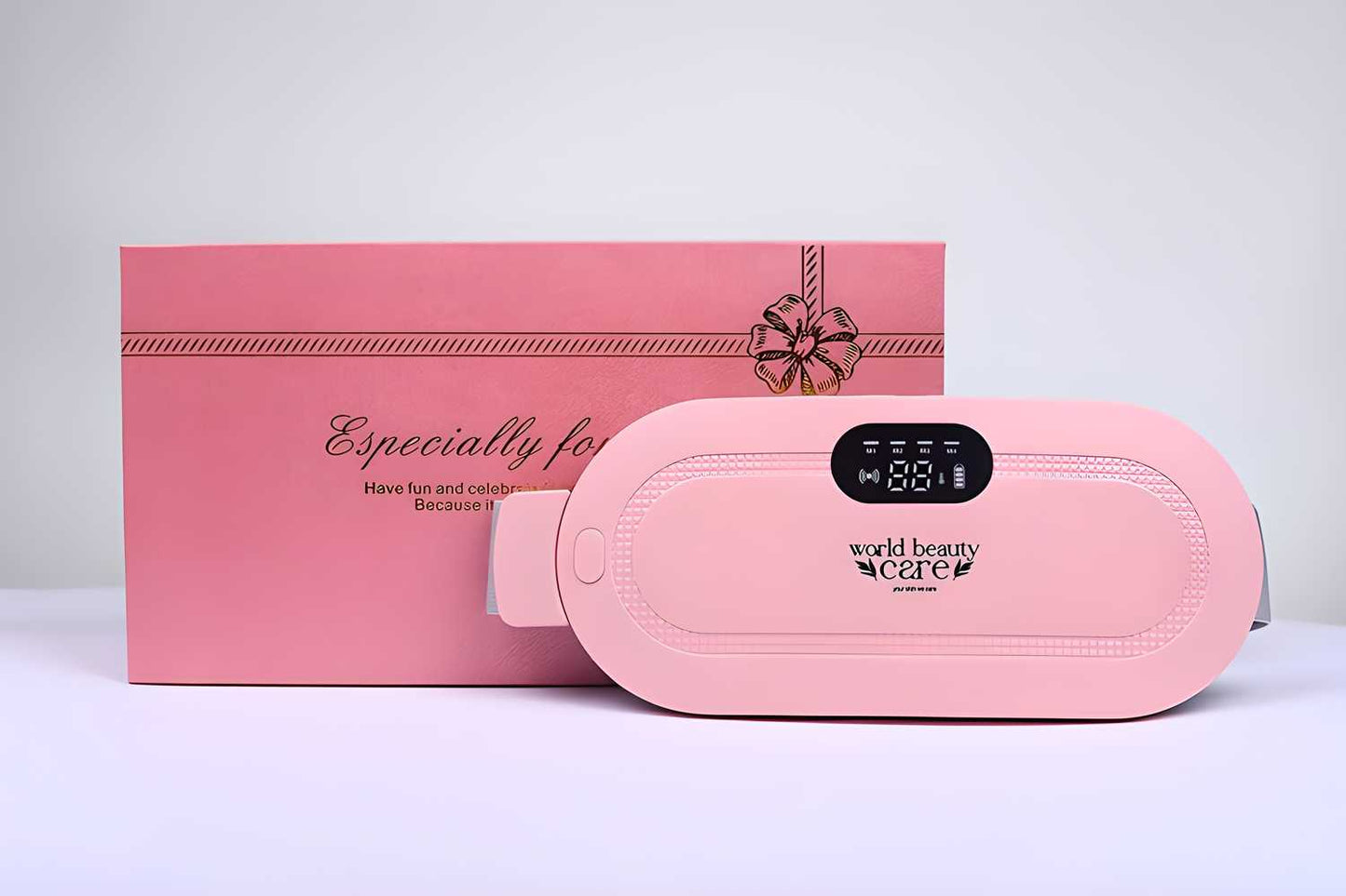 aGIOGIO Portable Cordless Heating Pad | Menstrual Cramp Relief Belt | 3 Heat & 4 Massage Modes | USB Rechargeable, Pink