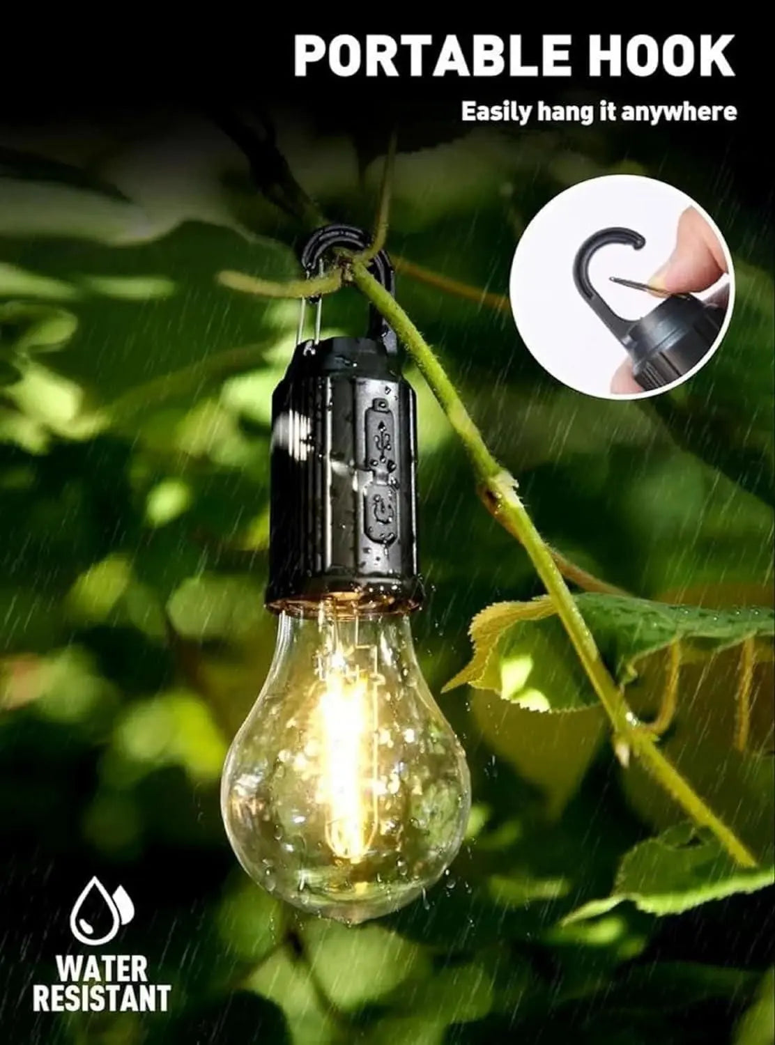 Decorative Hanging LED Bulb | 3-Mode Tent Lamp | Portable Camping & Emergency Light (Pack of 1) y17902-r9