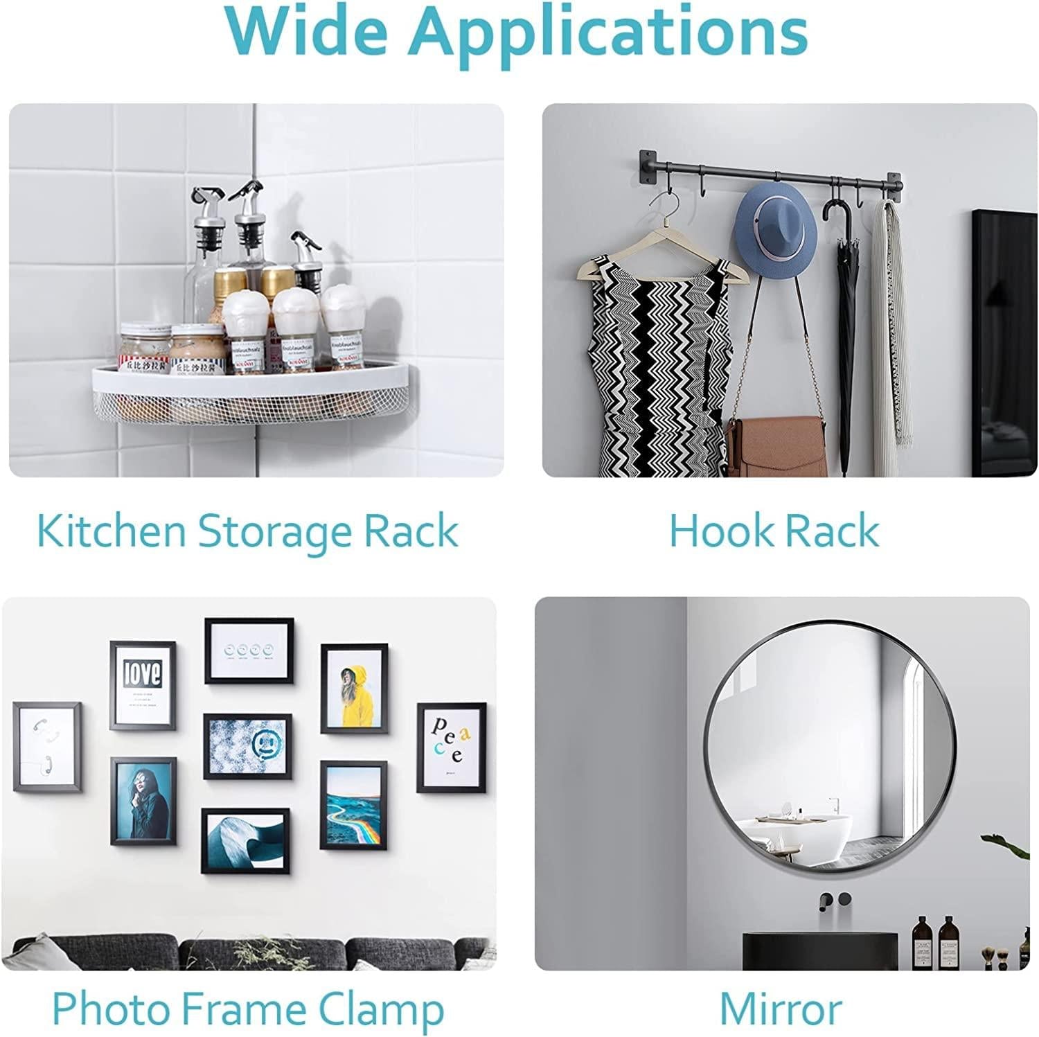 Wall Hooks 10 Pcs | Heavy-Duty Adhesive Wall Screws & Hanging Hooks | No-Drill Waterproof Stickers for Kitchen, Bathroom & Bedroom y17902-r9