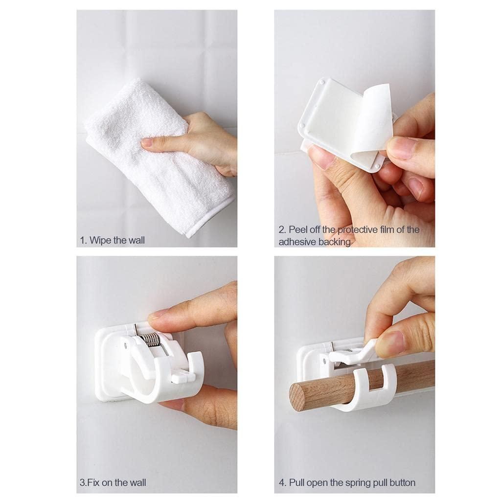 Self Adhesive Wall Mount Clip Hooks (Pack of 4) | Instant Stick Hooks for Kitchen, Bathroom, Bedroom & Living Room y17902-r9