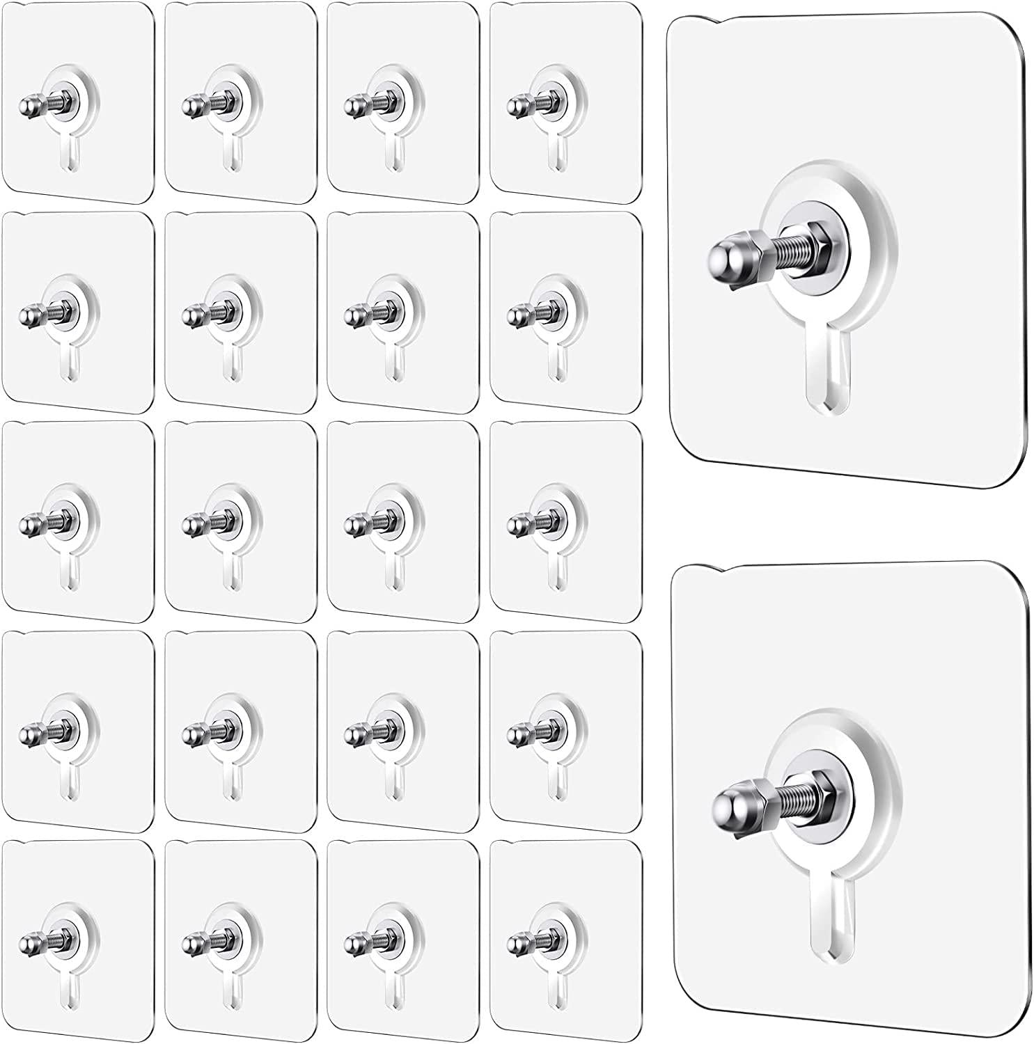Wall Hooks 10 Pcs | Heavy-Duty Adhesive Wall Screws & Hanging Hooks | No-Drill Waterproof Stickers for Kitchen, Bathroom & Bedroom y17902-r9