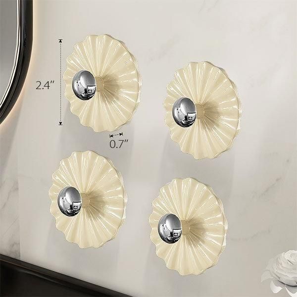 Petal Shaped Adhesive Wall Hooks (Pack of 5) | Heavy Duty Self-Adhesive Hooks for Wall, Kitchen, Bathroom & Home Organization y17902-r9