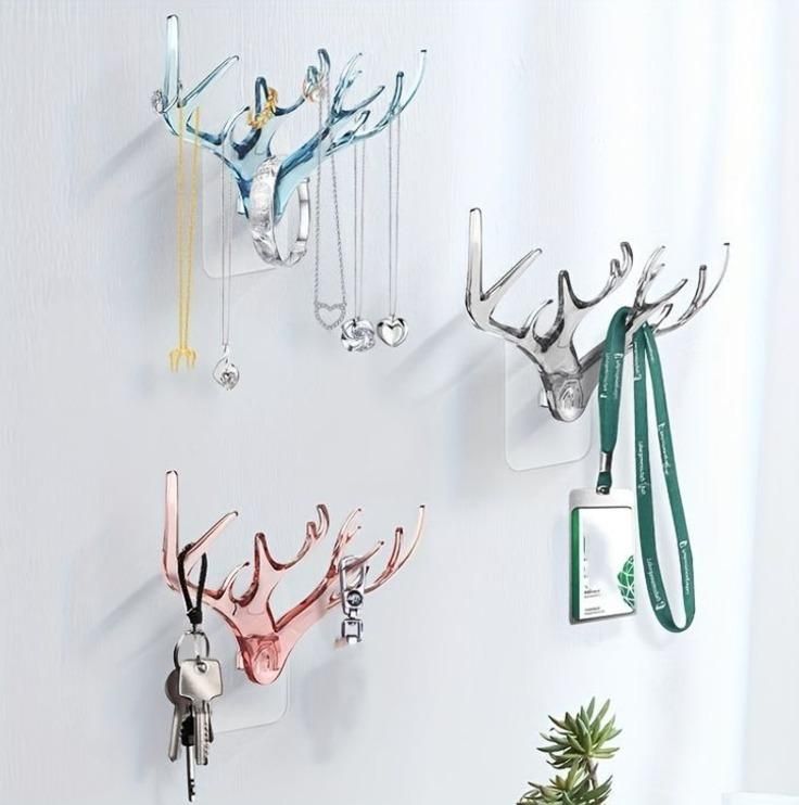 Deer Horns Antler Shaped Wall Hook | Decorative Clothes & Key Hanger (Pack of 1) | Multi-Color y17902-r9