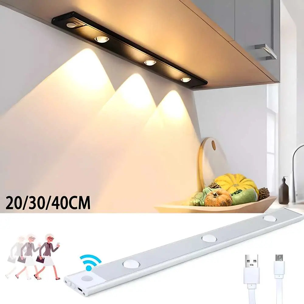 LED PIR Motion Sensor Cabinet Light | USB Rechargeable | 3 Color Modes | Wireless Stick-On Night Lamp y17902-r9