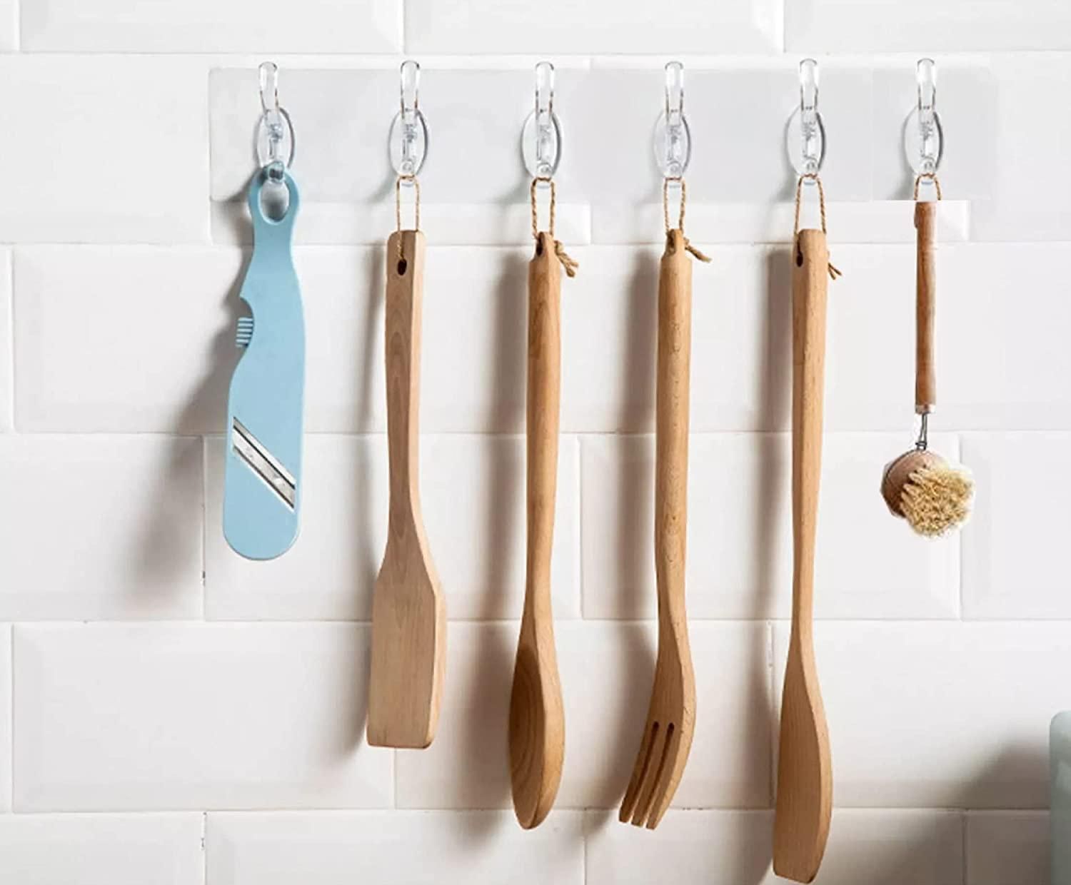 Wall Hanger Hooks (Pack of 2) | Strong Self-Adhesive Transparent Hooks for Kitchen, Bedroom & Bathroom y17902-r9