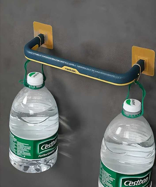 Multifunctional Folding Towel Shelf (6-Hook) | Wall-Mounted Self-Adhesive Bathroom & Kitchen Organizer y17902-r9